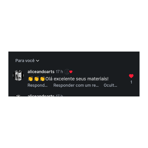 Comentário de professora no Instagram