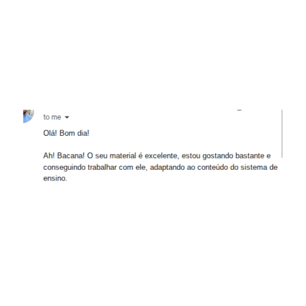 Depoimento de professora por email